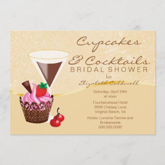 Cupcakes & Cocktails Bridal Shower Invitation