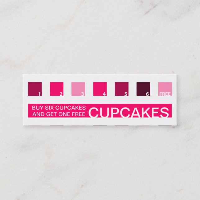 CUPCAKES customer appreciation (mod squares) Loyalty Card (Front)
