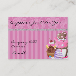 Cupcake's Damask Design  Business Card diamonds