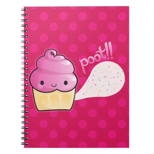 Cupcakes Fart Sprinkles Pink Notebook (Front)