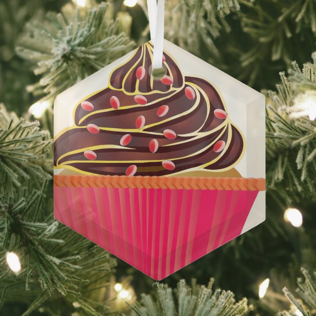 Cupcakes Glass Tree Decoration (Insitu)