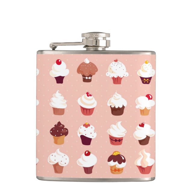 Cupcakes Hip Flask (Front)