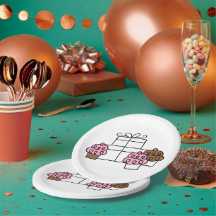 Cupcakes Illustration Paper Plates