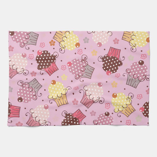 Cupcakes in Pink Tea Towel (Horizontal)