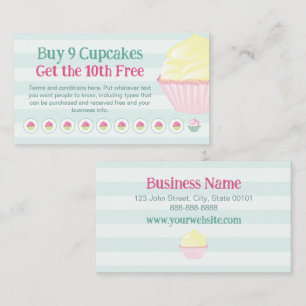 Cupcakes Loyalty Card - Punch or Stamp