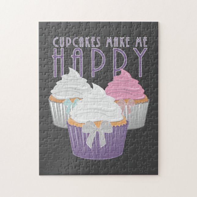 Cupcakes Make Me Happy Jigsaw Puzzle (Vertical)