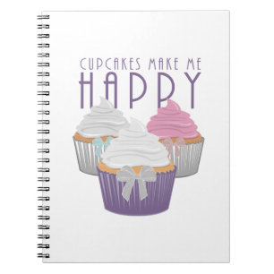 Cupcakes Make Me Happy Spiral Notebook