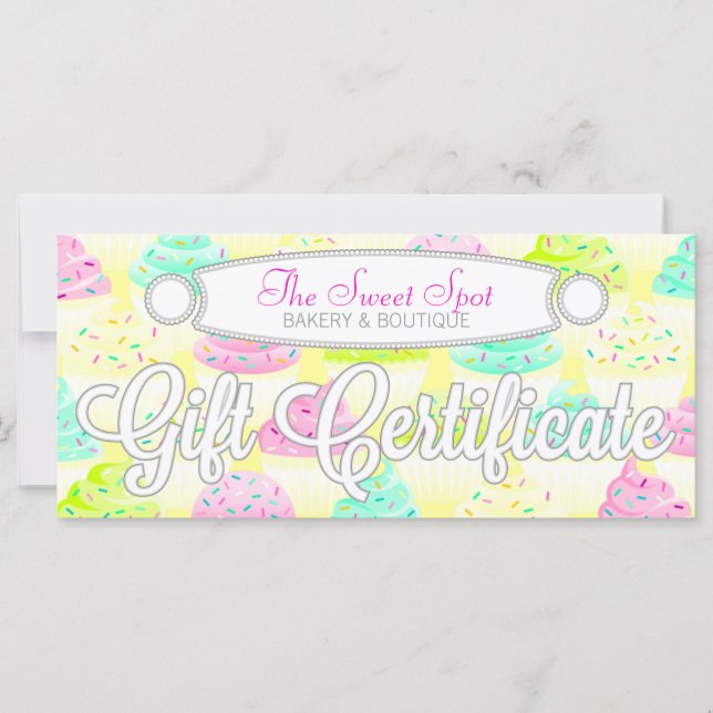 Cupcakes N Sprinkles - Custom Gift Certificate (Front)