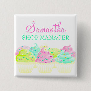 Cupcakes N Sprinkles Custom Name Badge Pin