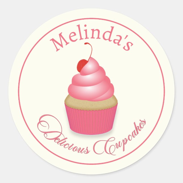 Cupcakes or Baked Goods Round Stickers (Front)