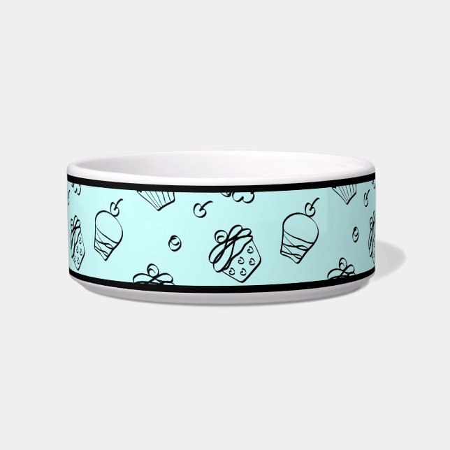 Cupcakes Outlines Pet Bowl (Front)