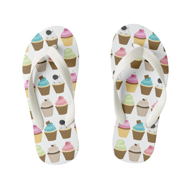 Cupcakes Pattern Kid's Jandals (Footbed)