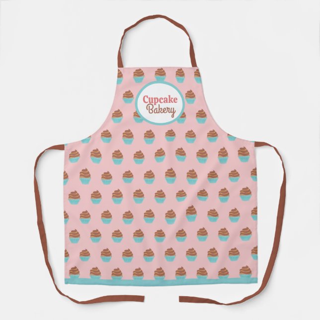 Cupcakes Pattern | Pink | Cake Bakery Apron (Front)