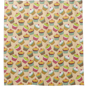 Cupcakes Pattern Shower Curtain