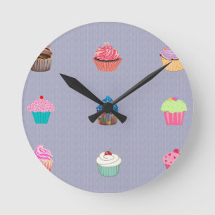 Cupcakes Round Clock