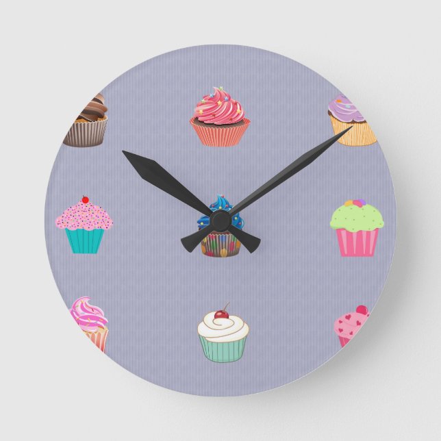 Cupcakes Round Clock (Front)