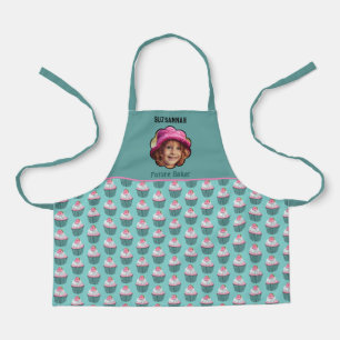 Cupcakes Scalloped Custom Photo Template Name Apron
