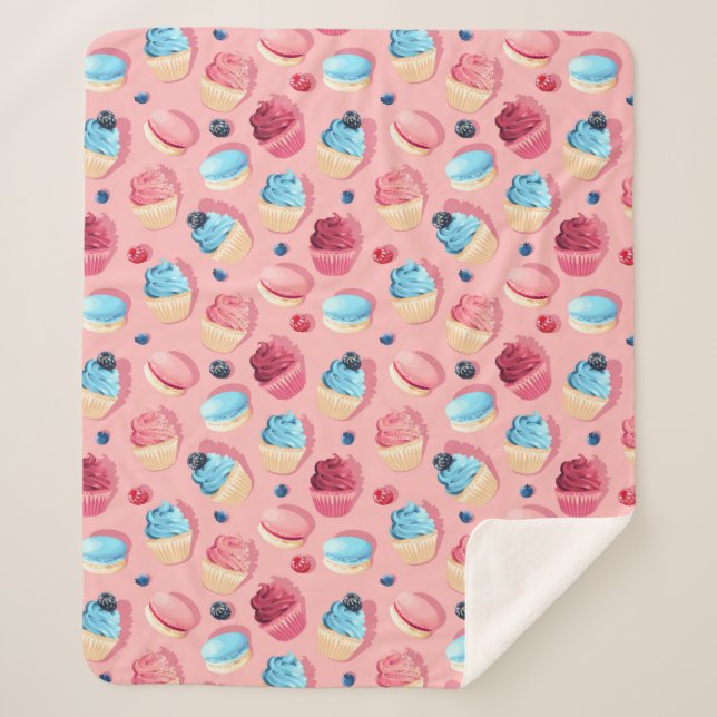 Cupcakes Sherpa Blanket (Front)