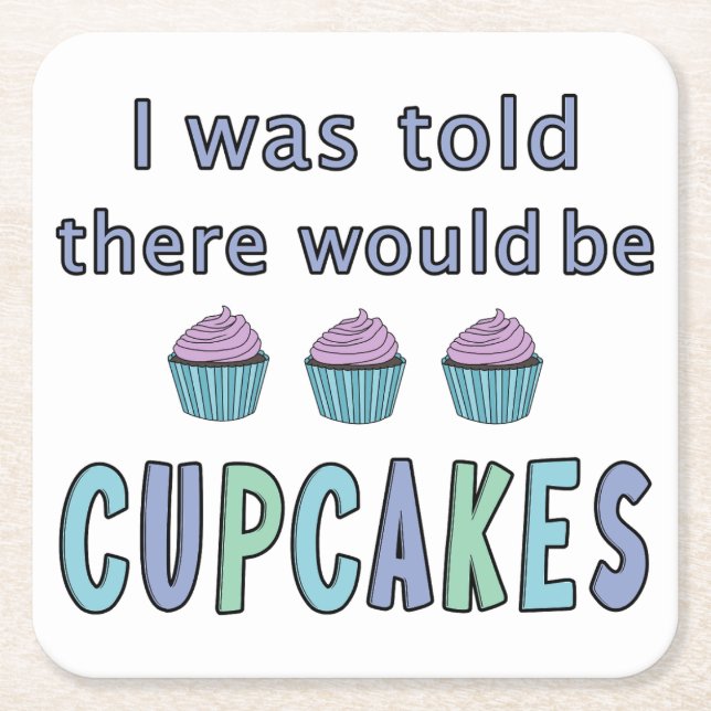 Cupcakes Square Paper Coaster (Front)
