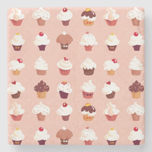 Cupcakes Stone Coaster (Front)