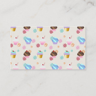 Cupcakes Sweet Candies Bakery Dessert Pastry Chef Business Card