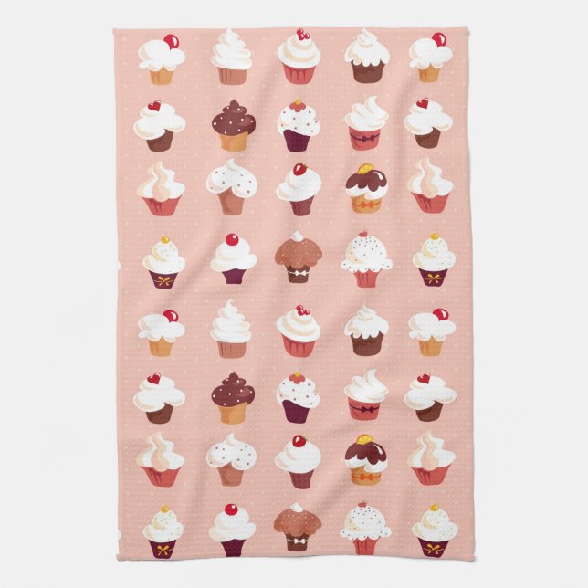 Cupcakes Tea Towel (Vertical)