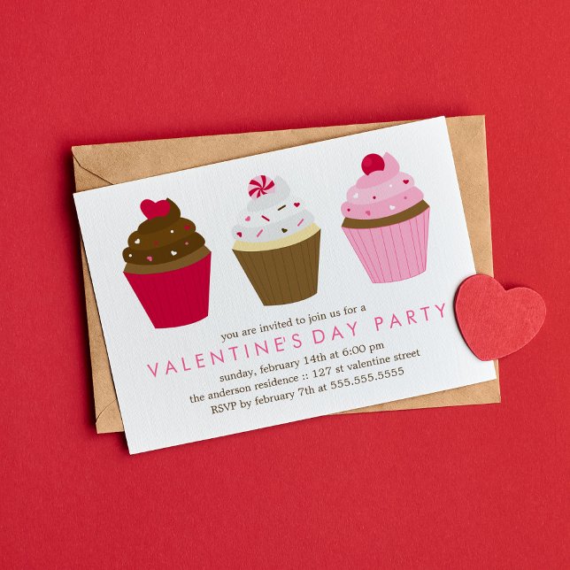 Cupcakes Valentines Day Party Invitation (Creator Uploaded)