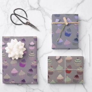 Cupcakes (variations) wrapping paper sheets
