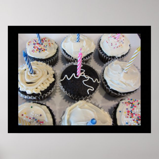 Cupcakes with Candles Poster (Front)