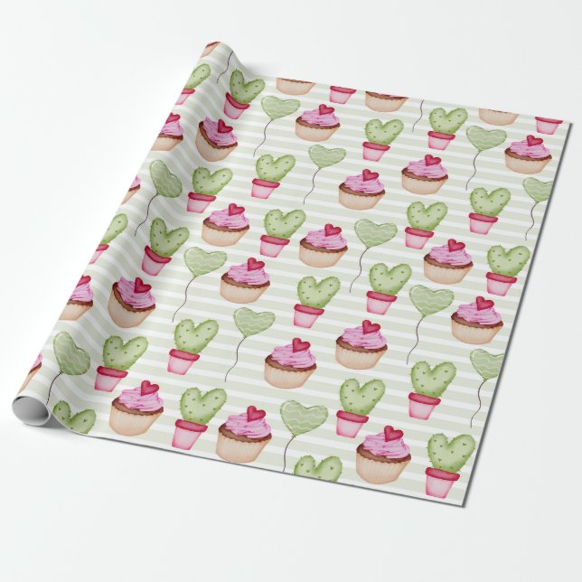 Cupcakes Wrapping Paper (Unrolled)
