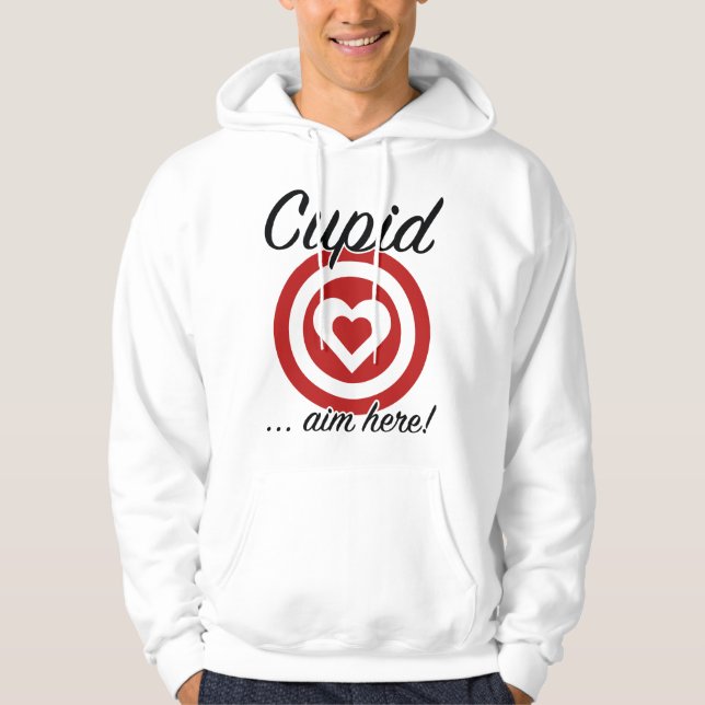 Cupid Aim Here Hoodie (Front)