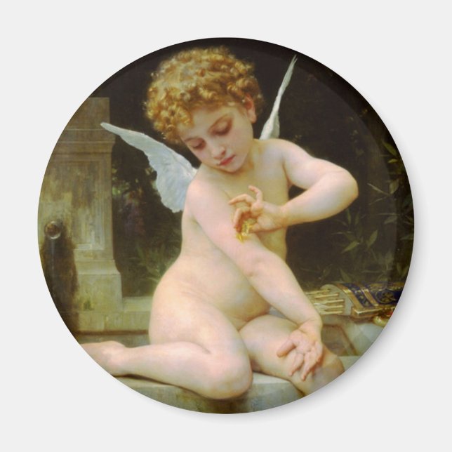 Cupid and butterfly by Bouguereau Magnet (Front)