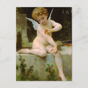 Cupid and butterfly by Bouguereau Postcard