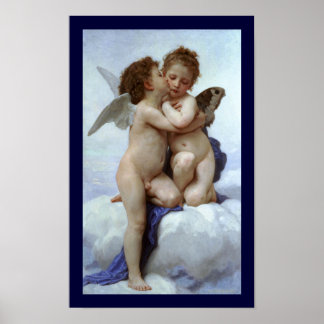 Cupid and Psyche as Children / Angel's First Kiss Poster