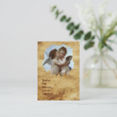 Cupid and Psyche as Children  Parchment Business Card (Standing Front)
