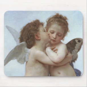 Cupid and Psyche as children - William Bouguereau Mouse Pad
