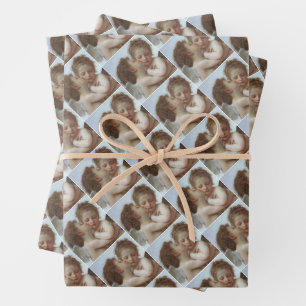 Cupid and Psyche as children - William Bouguereau Wrapping Paper Sheet