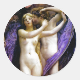 Cupid and Psyche Classic Round Sticker