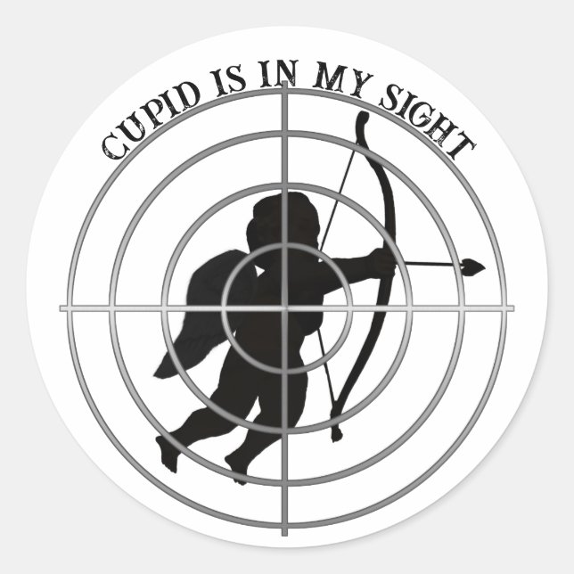 Cupid Anti Valentine's Day  Classic Round Sticker (Front)