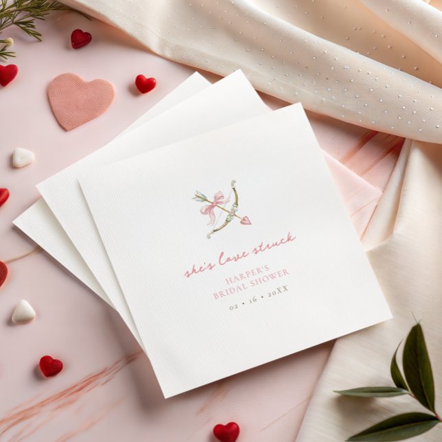 Cupid Arrow Lovestruck Valentine's Bridal Shower Napkin (Creator Uploaded)