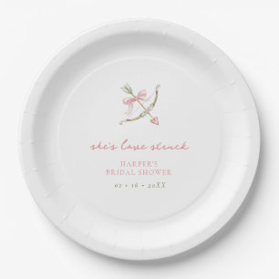 Cupid Arrow Lovestruck Valentine's Bridal Shower Paper Plate