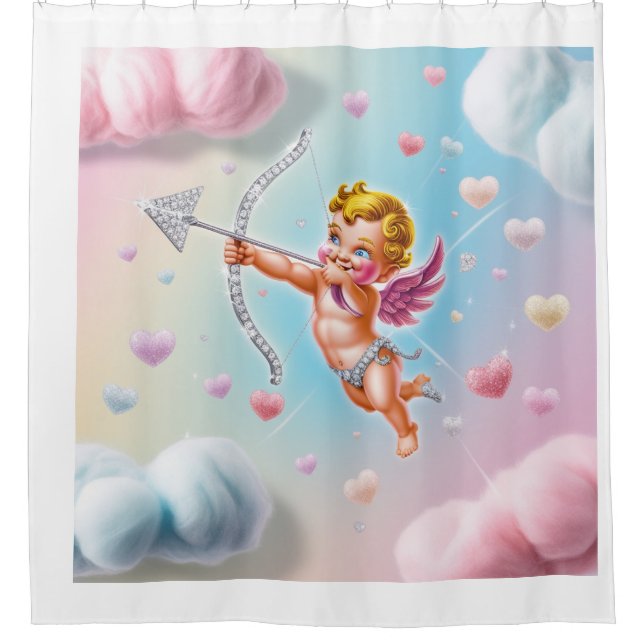 Cupid arrow on its way shower curtain (Front)