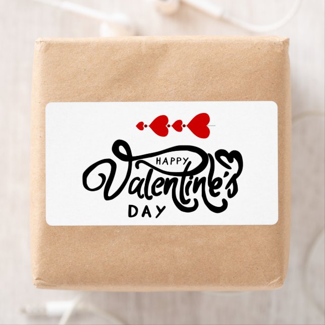 Cupid Arrow Red Hearts Happy Valentine's Day Text (Insitu)