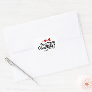 Cupid Arrow Red Hearts Happy Valentine's Day Text Heart Sticker