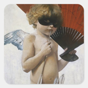Cupid at the Masked Ball Square Sticker