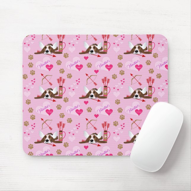 Cupid Basset Hound   Mouse Pad (With Mouse)