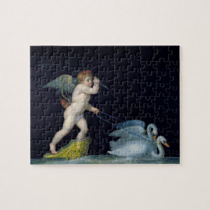 Cupid being led by a pair of swans (oil on panel) jigsaw puzzle