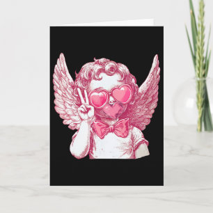 Cupid Blowing Bubbles Heart Sungles Valentines Card
