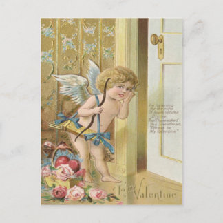 Cupid Bow Arrow Heart Roses Rose Postcard