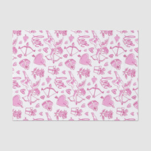 Cupid Bow Arrow Pink Love Pattern Valentine's Day Tissue Paper